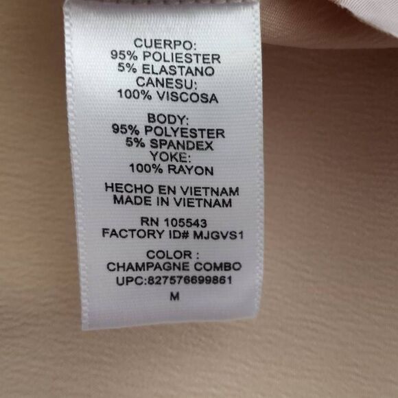 DAISY FUENTES GRAY & METALLIC GOLD TOP SZ.M NWT - Picture 7 of 8